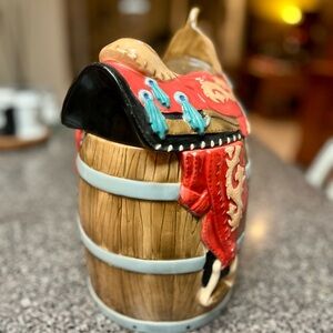 Young’s Heartfelt Creations Western Saddle Ceramic Cookie Jar, Vintage, NEW!